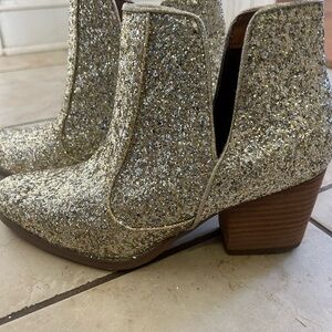 Glittery Gold Ankle Boots
